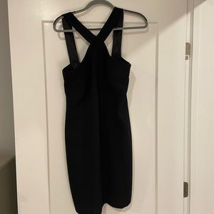 Laundry black dress with criss cross top